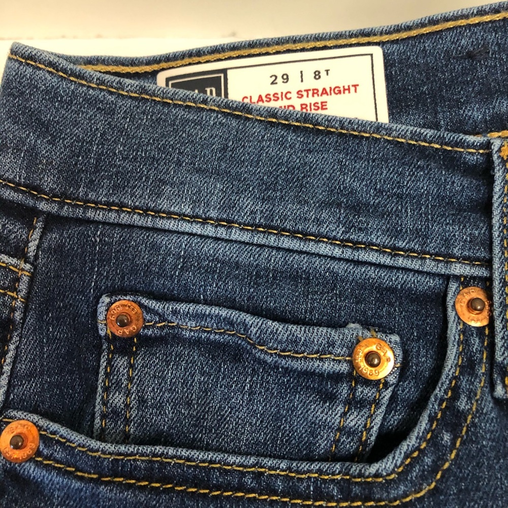 GAP Denim 29 / 8T Classic Straight Mid Rise Women’s Blue Jeans